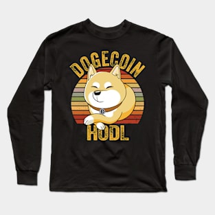 Dogecoin Hodl  Cool Dude Long Sleeve T-Shirt